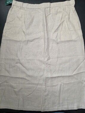 NWT - L.L. Bean Natural 100% Linen Skirt - Size 16